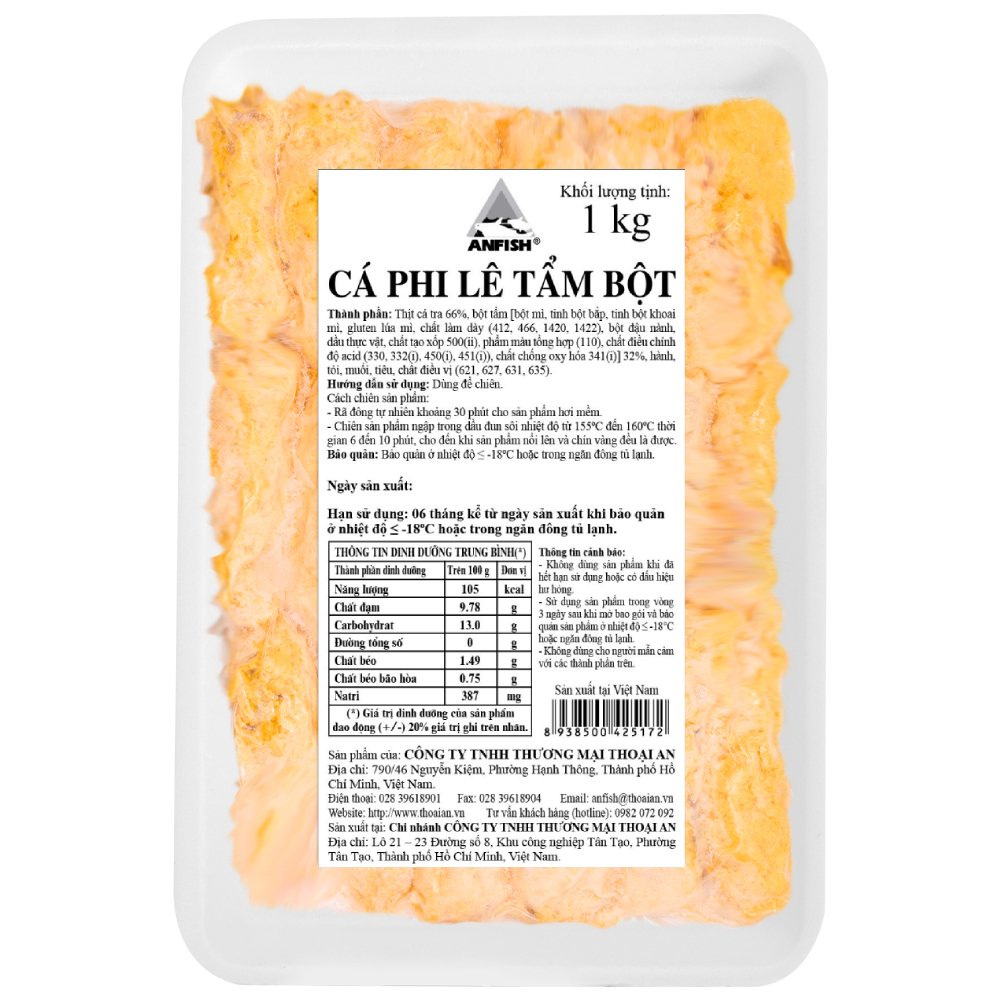 Cá Phi Lê Tẩm Bột Thoại An (250g, 1kg)